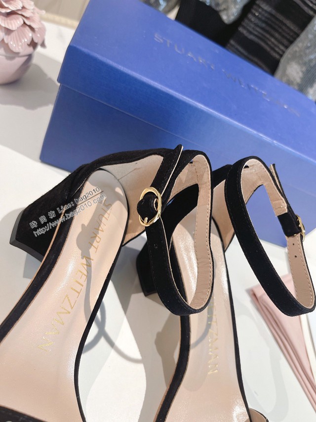 STUART WEITZMAN經典款高跟涼鞋 一字帶珍珠涼鞋 dx3259